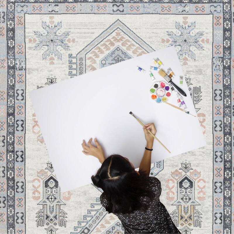 Everwash Treasure Saul Southwest Geometric Machine Washable Area Rug