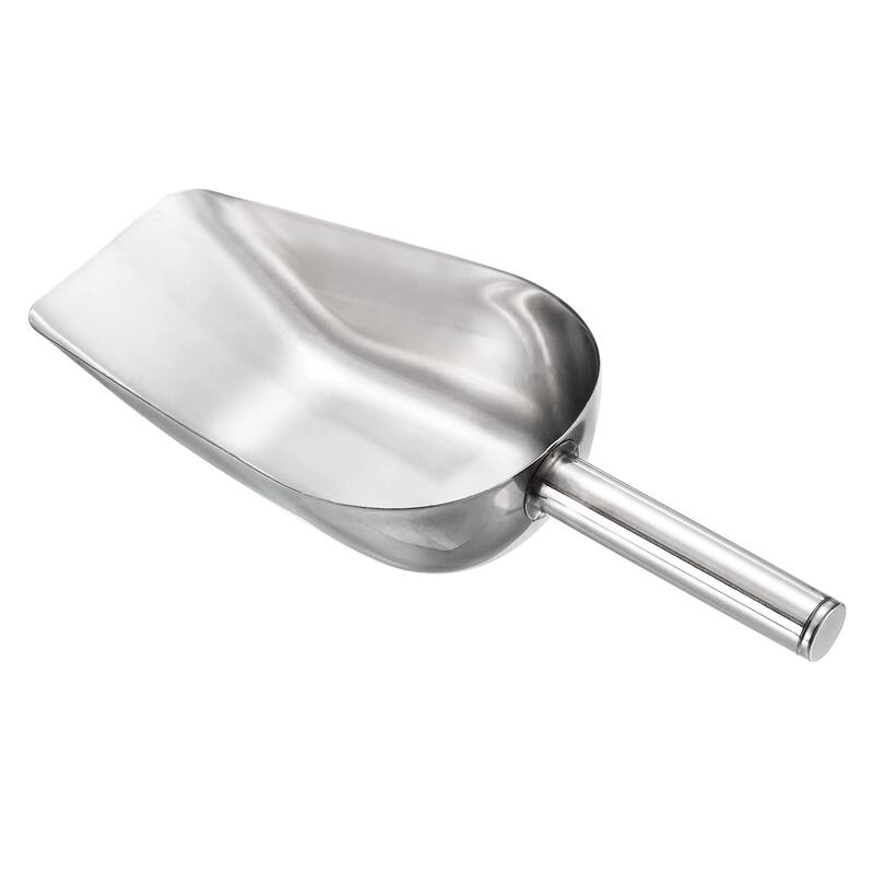 Ice Scoop Stainless Steel 11.4x3.3" Flour Cereal Food Utility Shovel - Silver