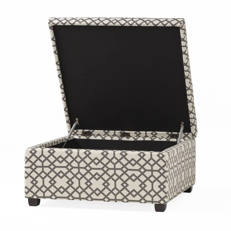 Tempe Geometric Fabric Storage Ottoman by Christopher Knight Home