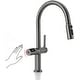 preview thumbnail 18 of 39, Lefton Touchless Pull-Out Kitchen Faucet, Hands Free Motion Sensor Activated, Battery-Free Temperature Display, KF2206 Grey