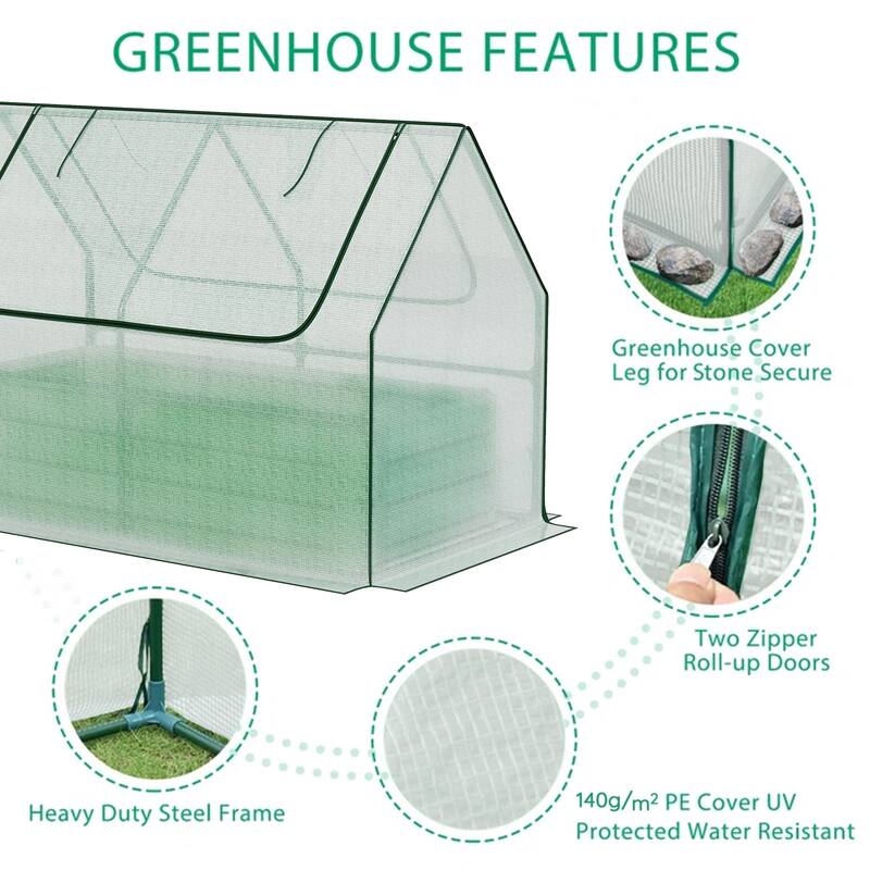 Aoodor Raised Garden Bed Kit with PE Cover, Screen Windows