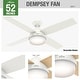 preview thumbnail 8 of 19, Hunter 52" Dempsey Ceiling Fan w/LED Light Kit, Handheld Remote - Contemporary, Transitional