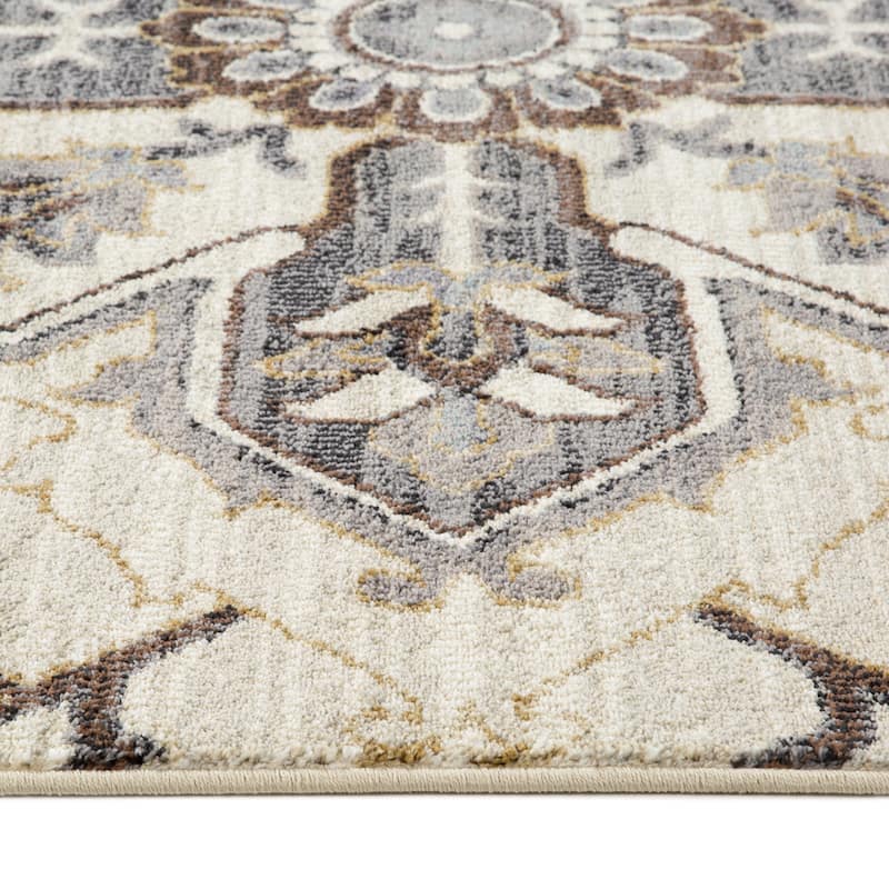 Julia Eva Traditional Medallion Area Rug - 2' x 7'10" - Ivory/Blue