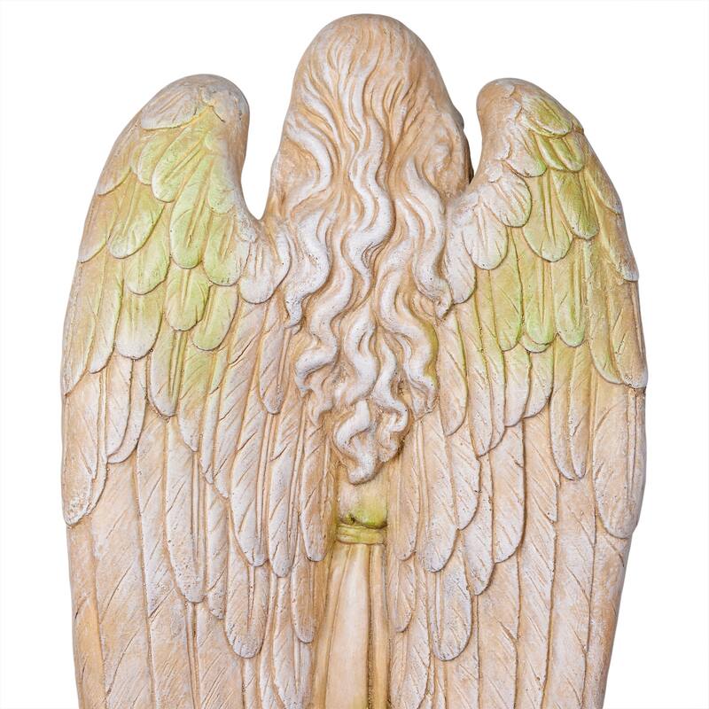 Old World Praying Angel Statue with Mossy Finish