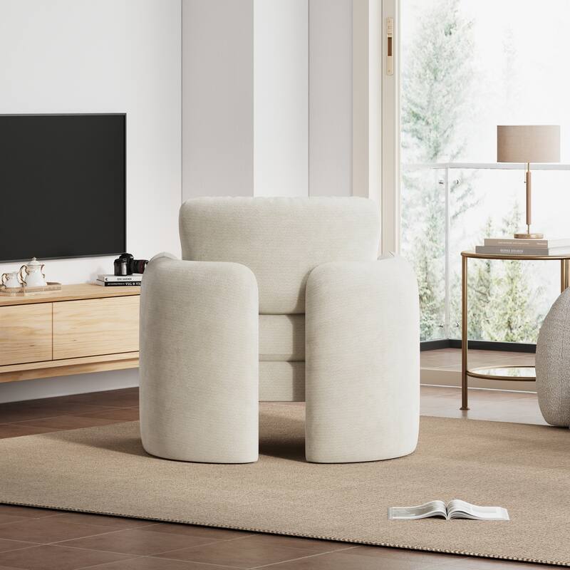 Accent Chairs, Living Room Chairs Upholstered Barrel Armchair for Living Room