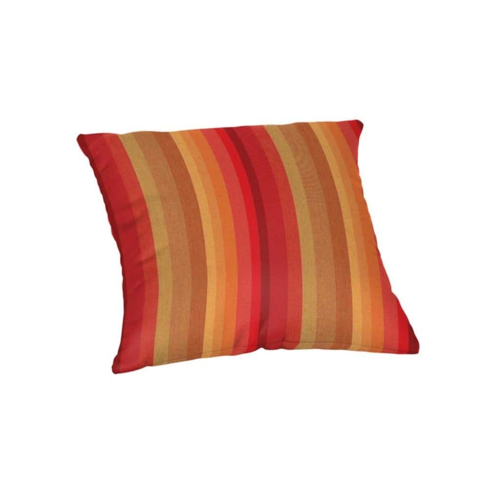 Sunbrella Stripe Fabric 1-Piece Indoor/Outdoor Square Throw Pillow, 18"W x 18"L