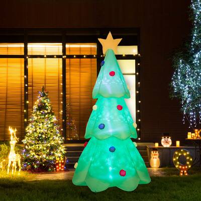 Glitzhome 9FT Lighted Inflatable Christmas Tree Decor