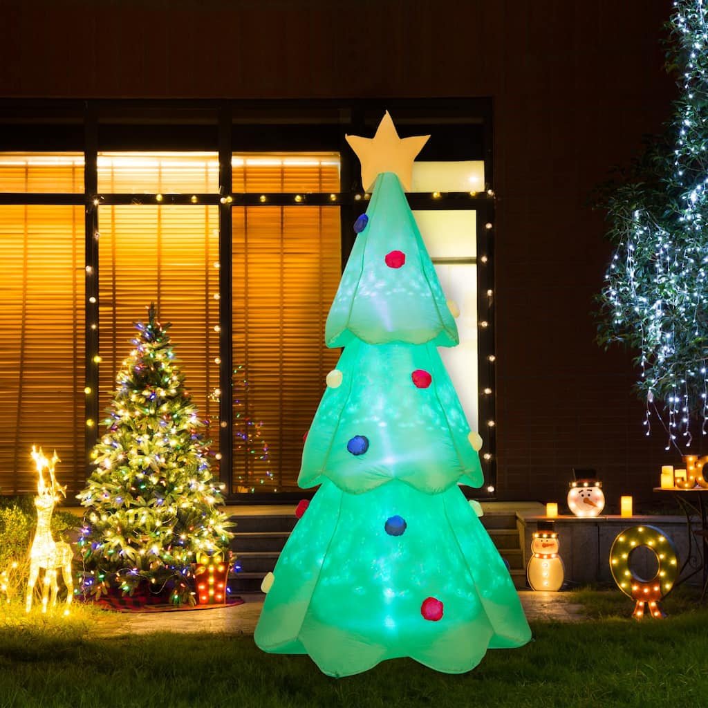 Glitzhome 9FT Lighted Inflatable Christmas Tree Decor