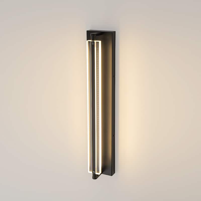 22" Modern Black Adjustable Rectangular LED Bathroom Vanity Light - 22.2 in. W x 4.7 in. H x 3.7 in. D