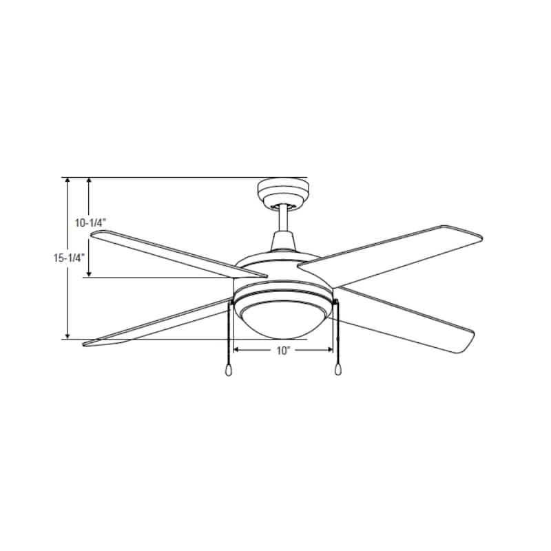 52" Europa IV 4-Blade Ceiling Fan Oil Rubbed Bronze Finish with Integrated LED Light