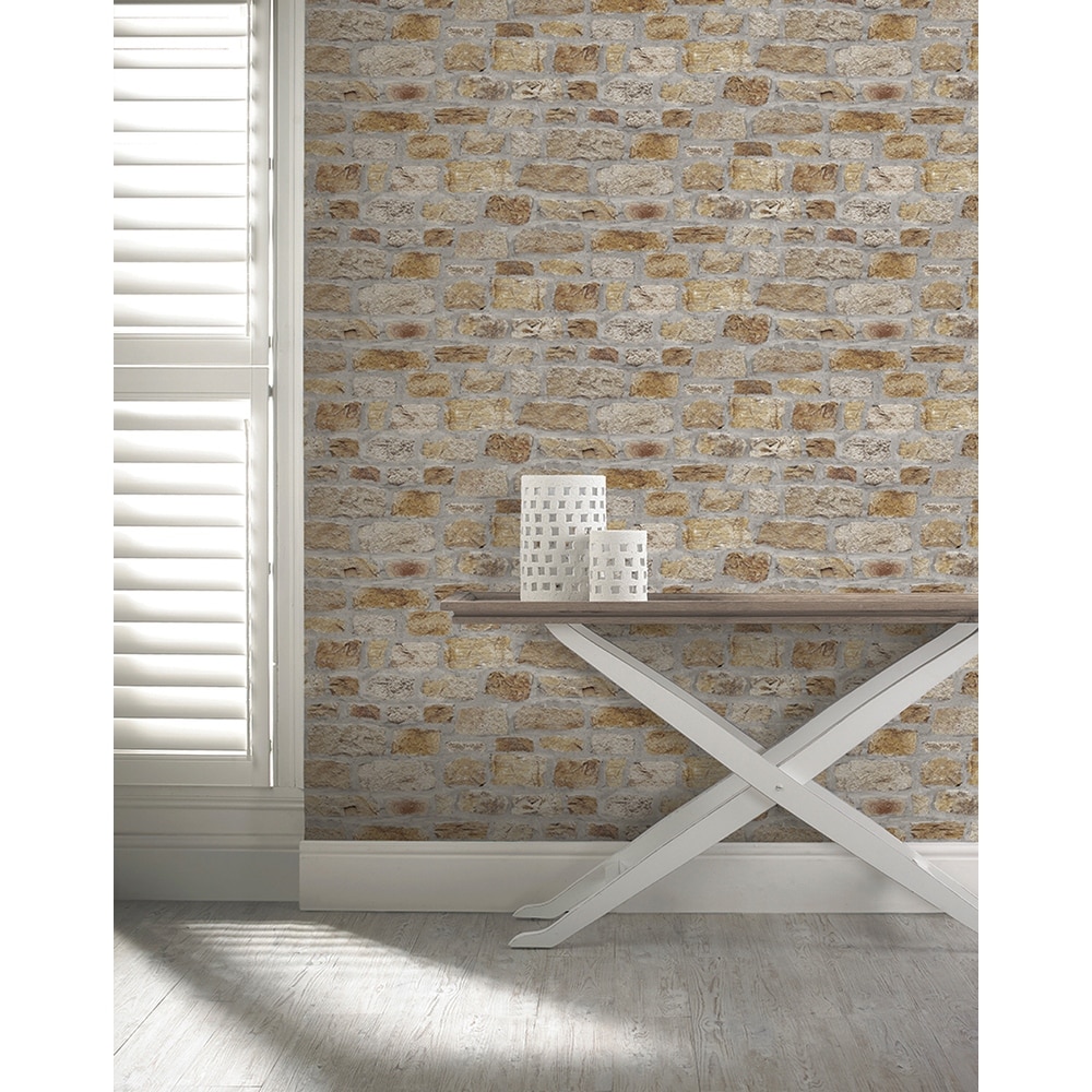 Arthouse Atticus Neutral Country Stone Wallpaper