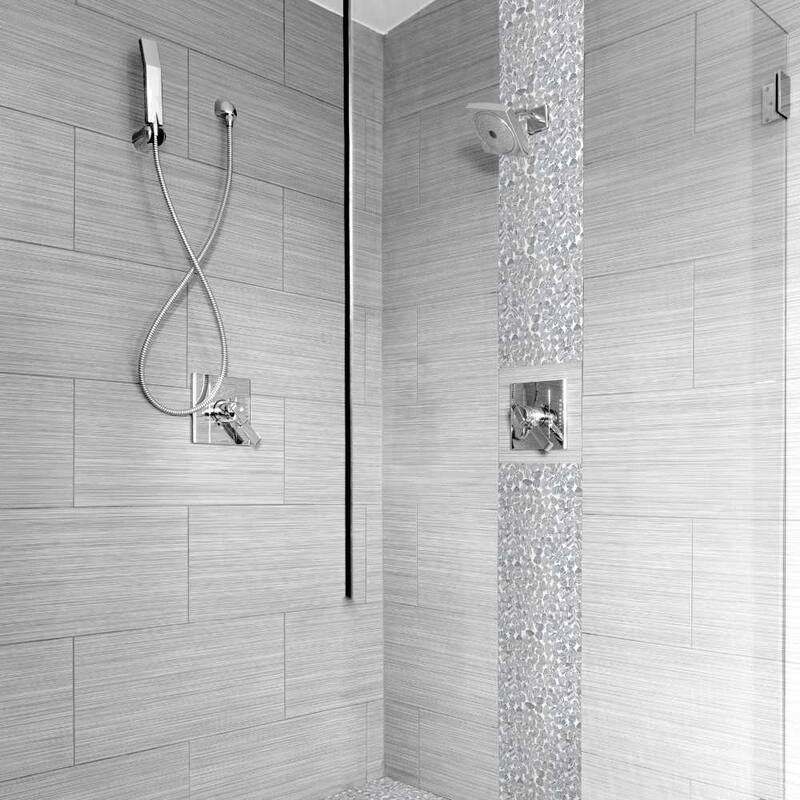 The Tile Life Recycled Cenote Pebble 13x13 Smoke Glass Floor & Wall Tile