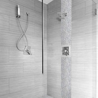 The Tile Life Recycled Cenote Pebble 13x13 Smoke Glass Floor & Wall Tile