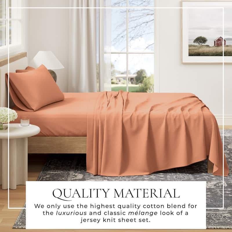 Linery & Co. Heathered Melange Cotton Jersey Knit Sheet Set