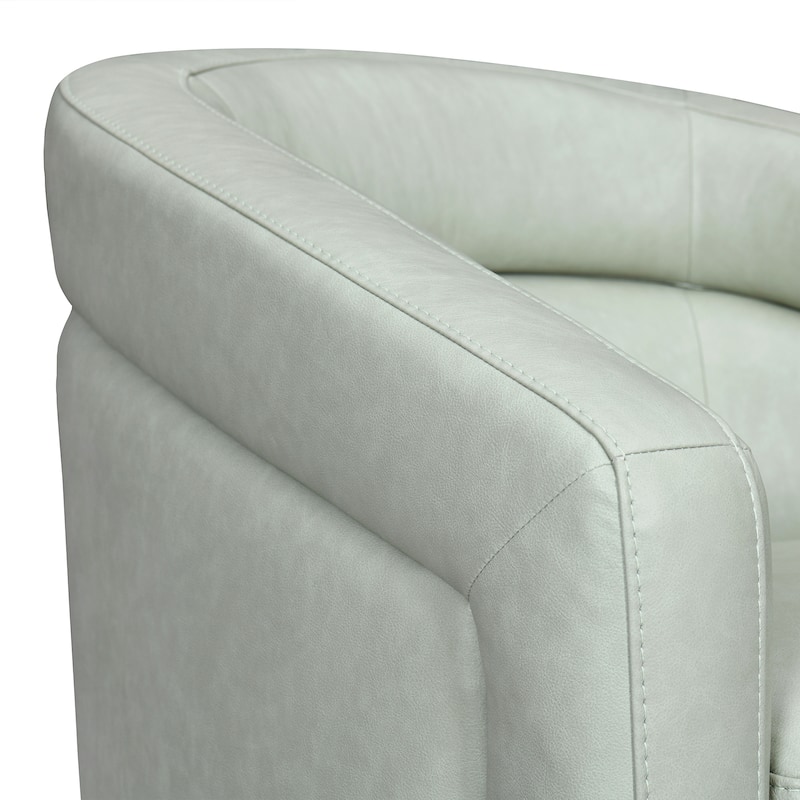 Desi Leather Swivel Barrel Arm Chair for Living Room