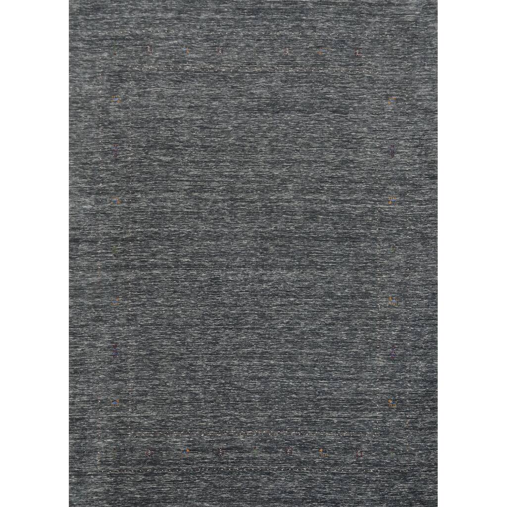 Hand Knotted Oriental 100% Wool Carpet Tribal Animal Pictorial Greys & Charcoal Gabbeh Area Rug - 10' 2'' X 8' 3''