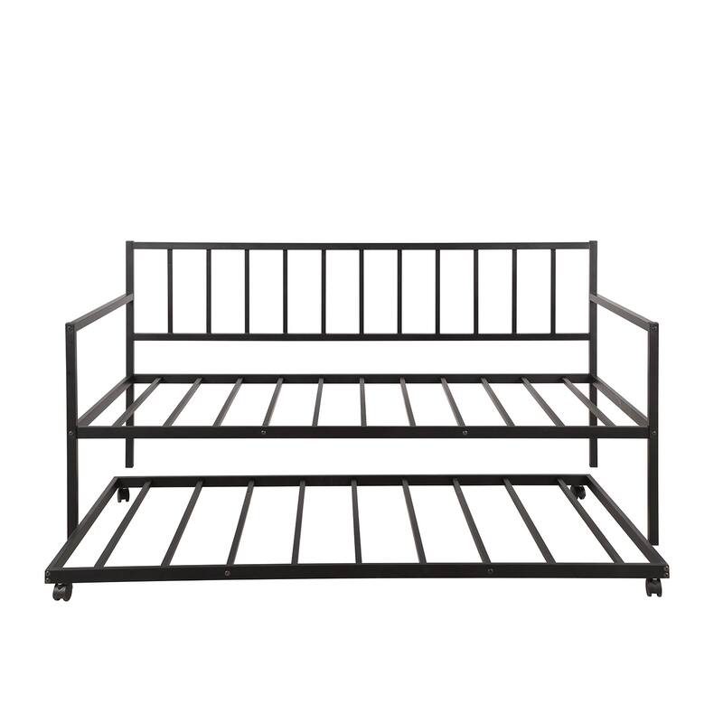 Multifunctional Twin Daybed with Trundle Bed for Living Room Guest Room