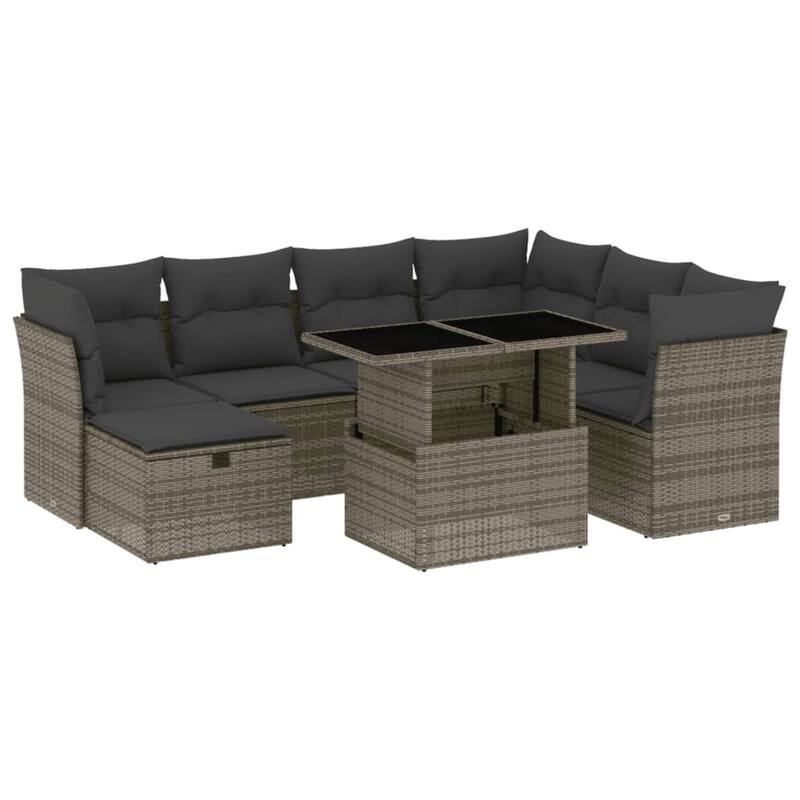 8 Piece Patio Sofa Set with Cushions - 21.7 x 39.4 x 28.7 in