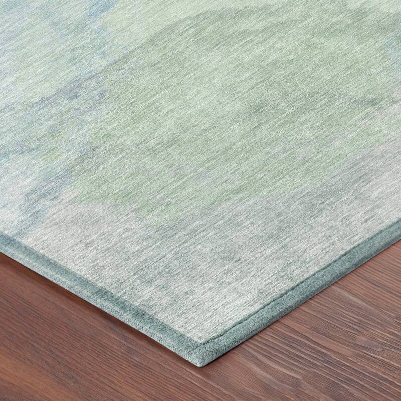 Machine Washable Indoor/ Outdoor Abstract Muted Chantille Rug