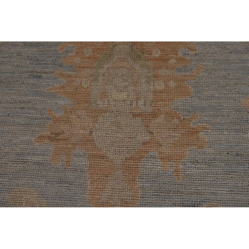 Blue Oushak Turkish Area Rug Handmade Vegetable Dye Wool Carpet - 7'10"x 10'0"