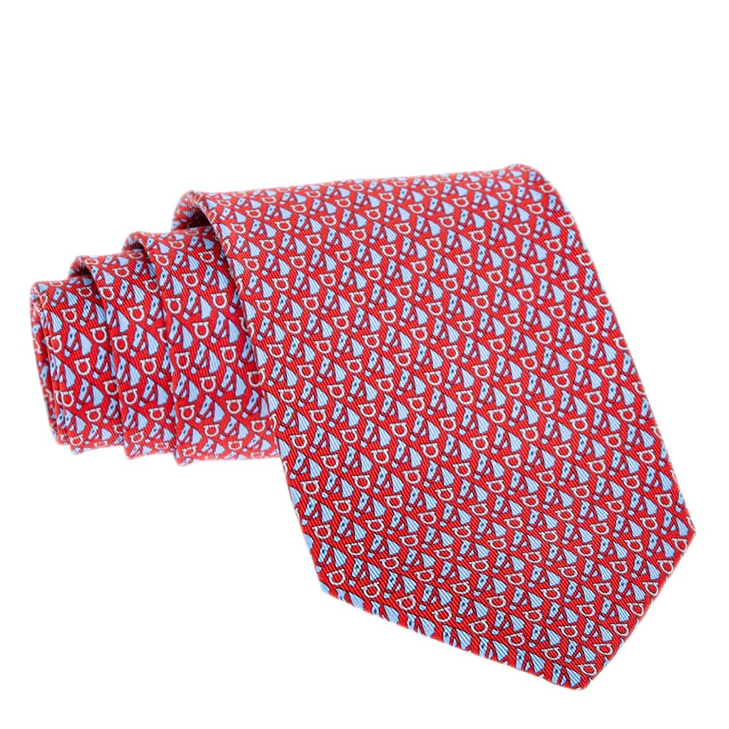 Ferragamo Equestrian Print Silk Tie