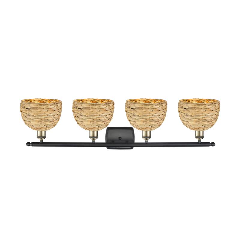 Innovations Lighting 516-4W-12-38 Woven Rattan Vanity Woven Rattan 4