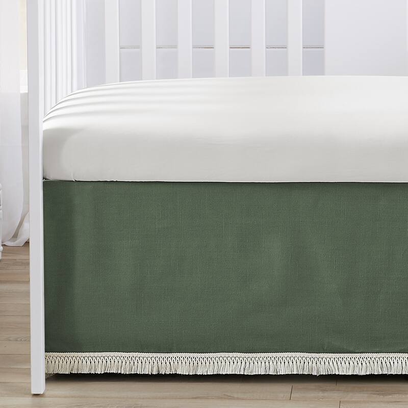 Sweet Jojo Designs Dark Green Boho Arrow Boy Girl Gender Neutral Nursery Crib Bedding Set 4pc Bohemian Farmhouse Diamond Tuft