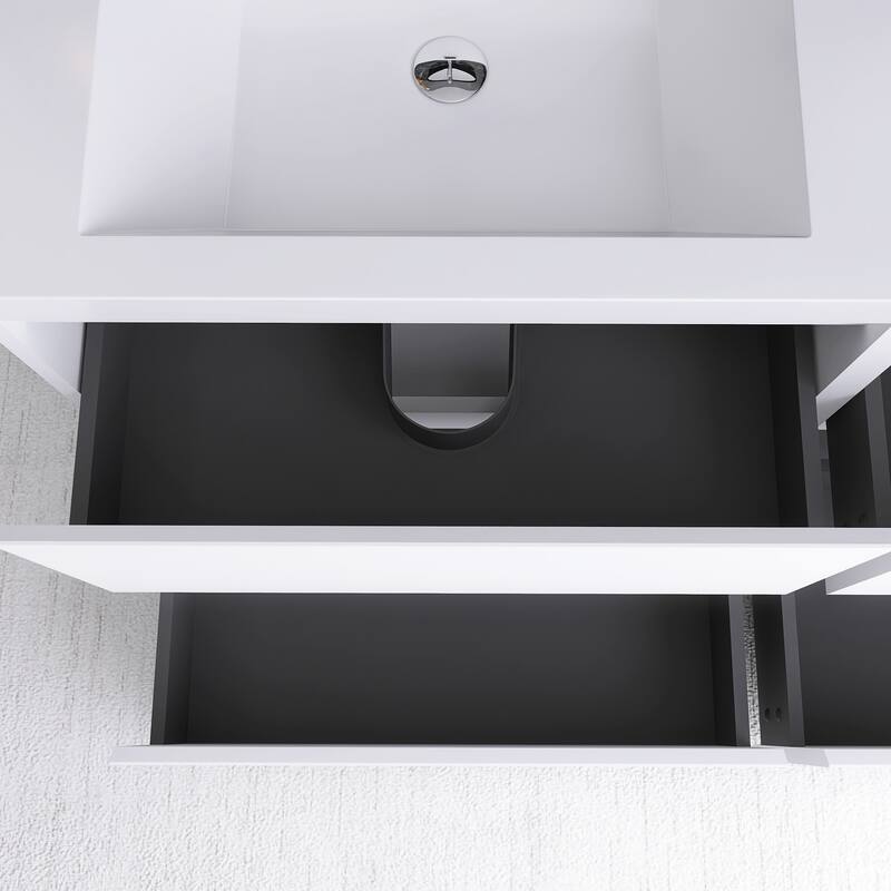 Freestanding Bathroom Vanity with Integrated Resin Top