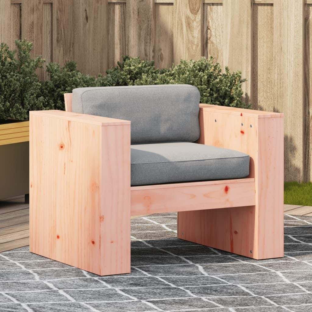 vidaXL Garden Sofa Natural Wood Solid Douglas Fir Wood Single Durable - 23.6 x 31.1 x 24.4 in