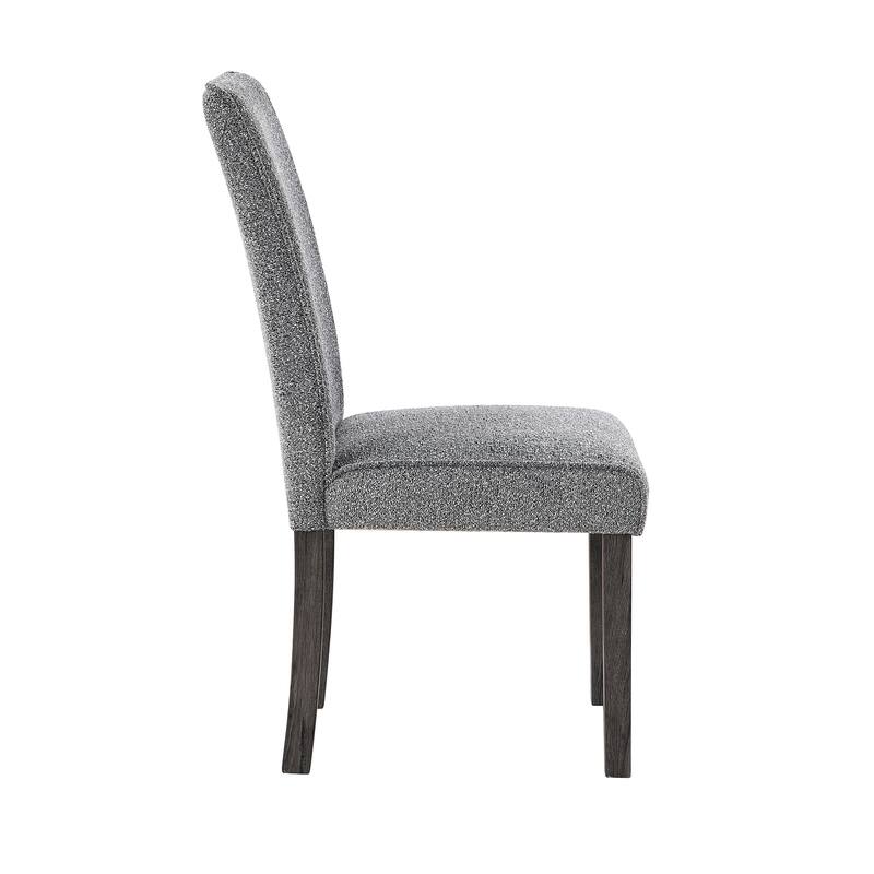Marcia Gray Dining Chairs Set of 2 Rubberwood Modern Solid Back Side Chairs 39 Inch Height