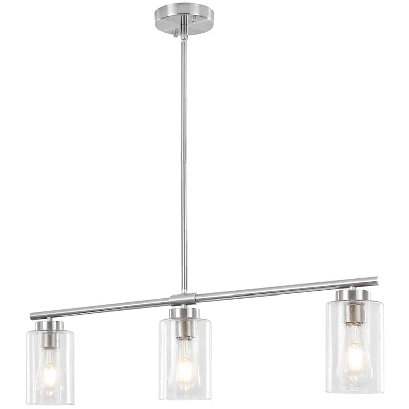 Modern Linear Ceiling Hanging Pendant Light With Adjustable Height for Living Room, Foyer