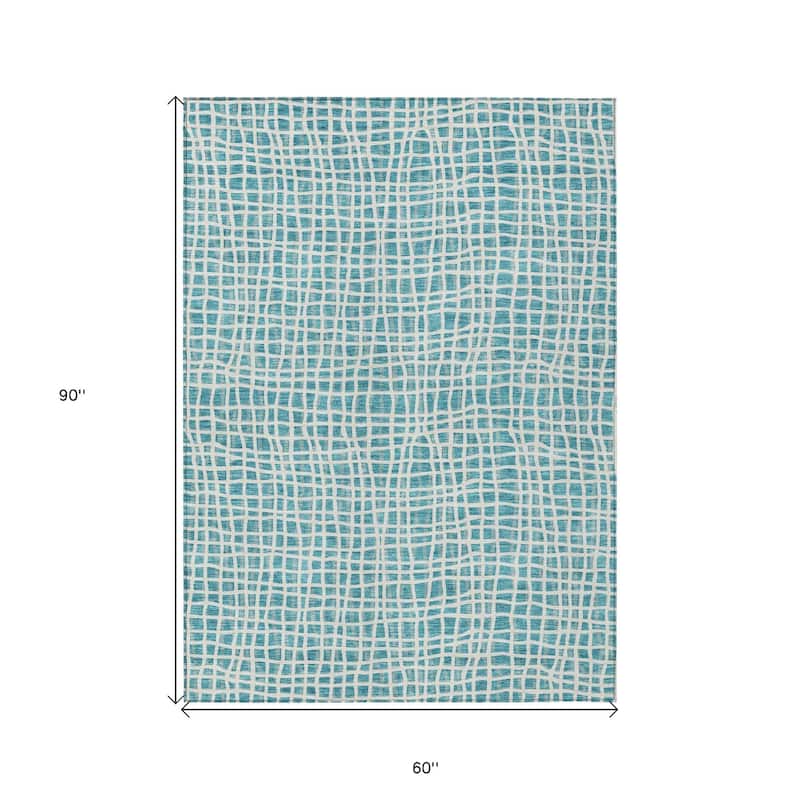 HomeRoots Striped Transitional Rectangle Outdoor Rug