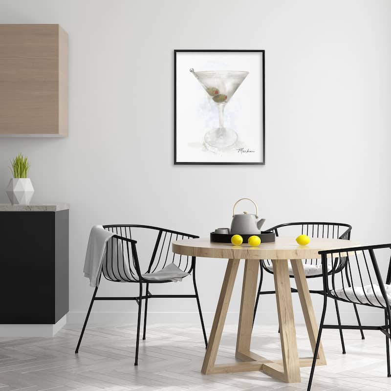 Stupell Soft Muted Martini Framed Giclee Art Design By Matthew Piotrowicz