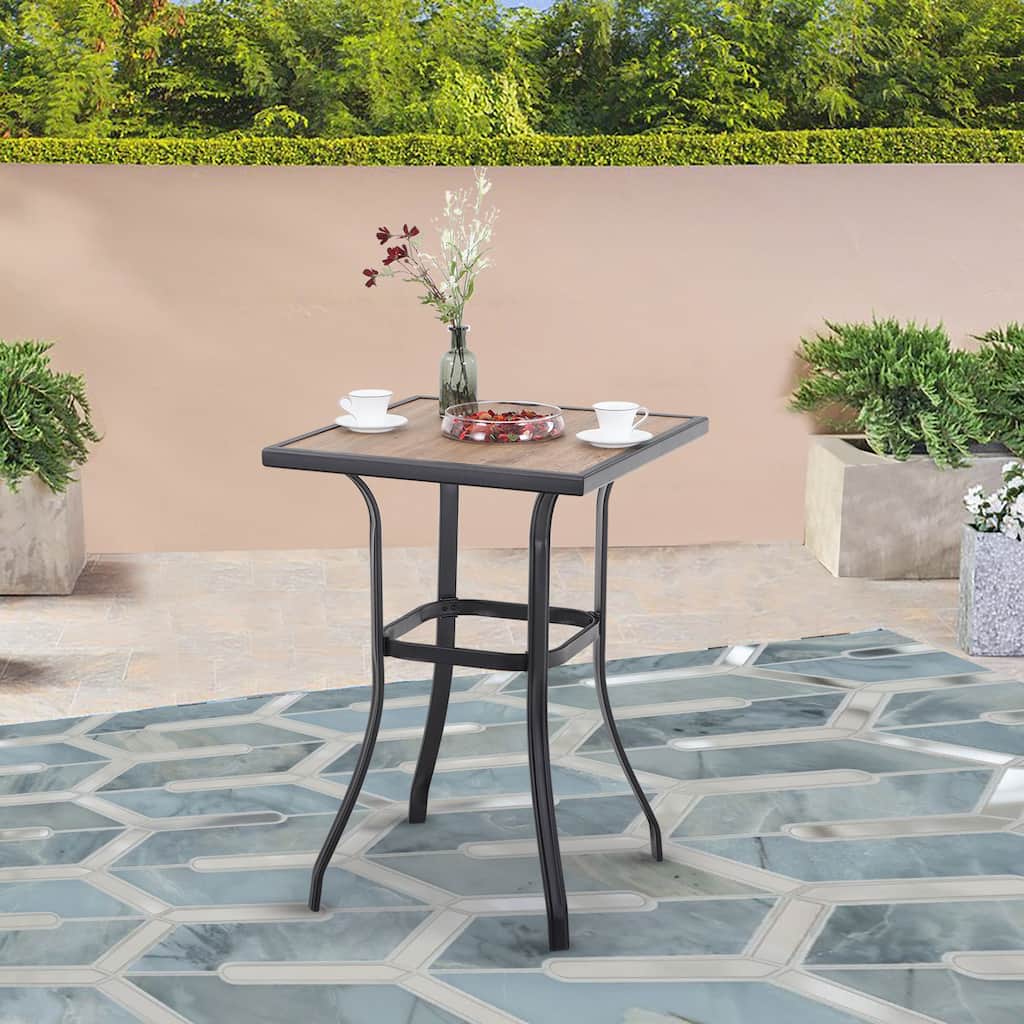 Patio Bar Table Outdoor Metal Bar Table Square Bistro Bar Table