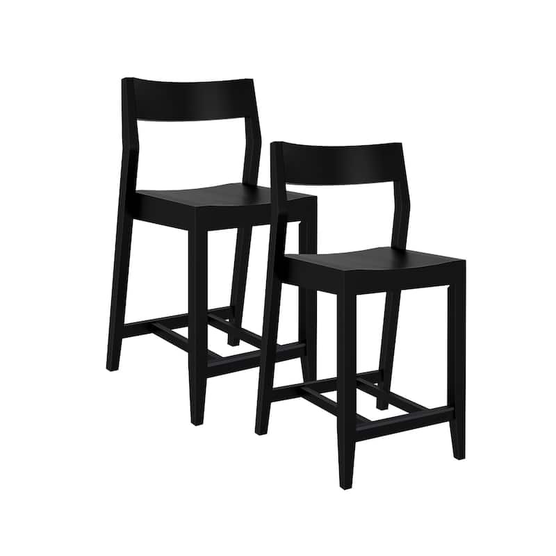 Plank and Beam Modern Counter Height Solid Wood Dining Chair - Set of 2