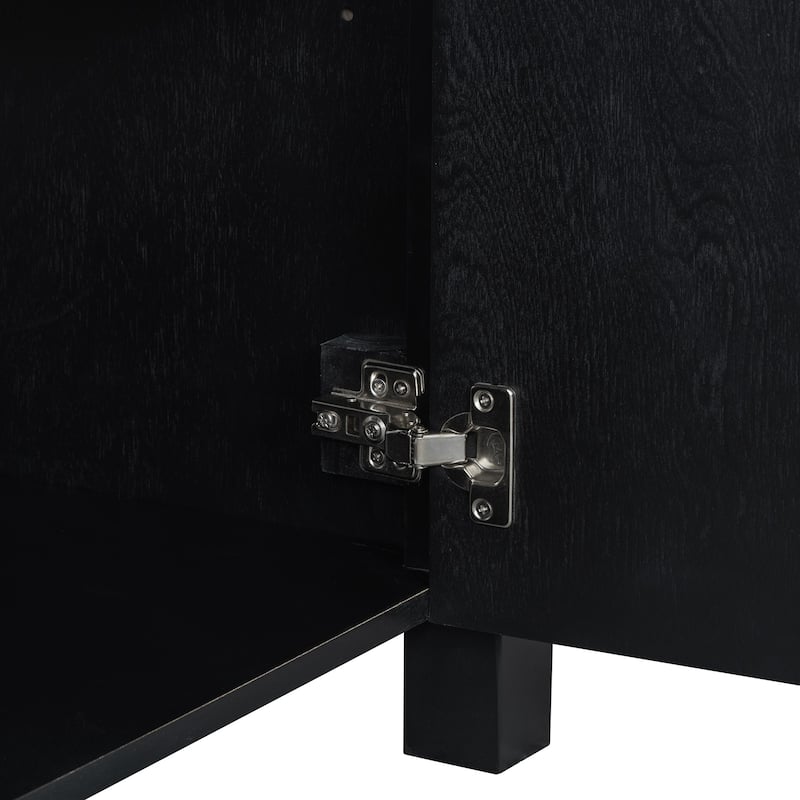 30 " Rustic Bathroom Vanity with Ceramic Sink, Adjustable Shelves