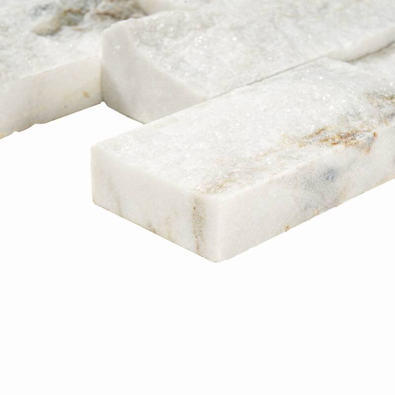 Pale Gray Marble 2" x 4" Split Face Mosaic