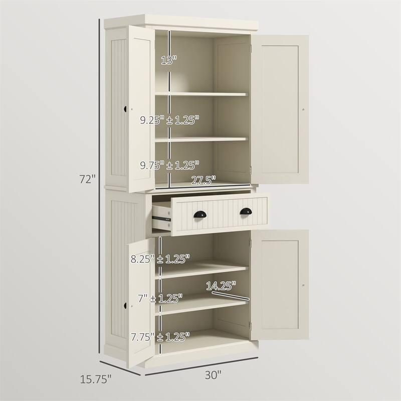 72" Kitchen Pantry Cabinet,Freestanding Tall Storage Cabinet