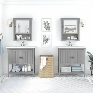 Salinas 64W Double Vanity Set with Medicine Cabinets by Bush Furniture