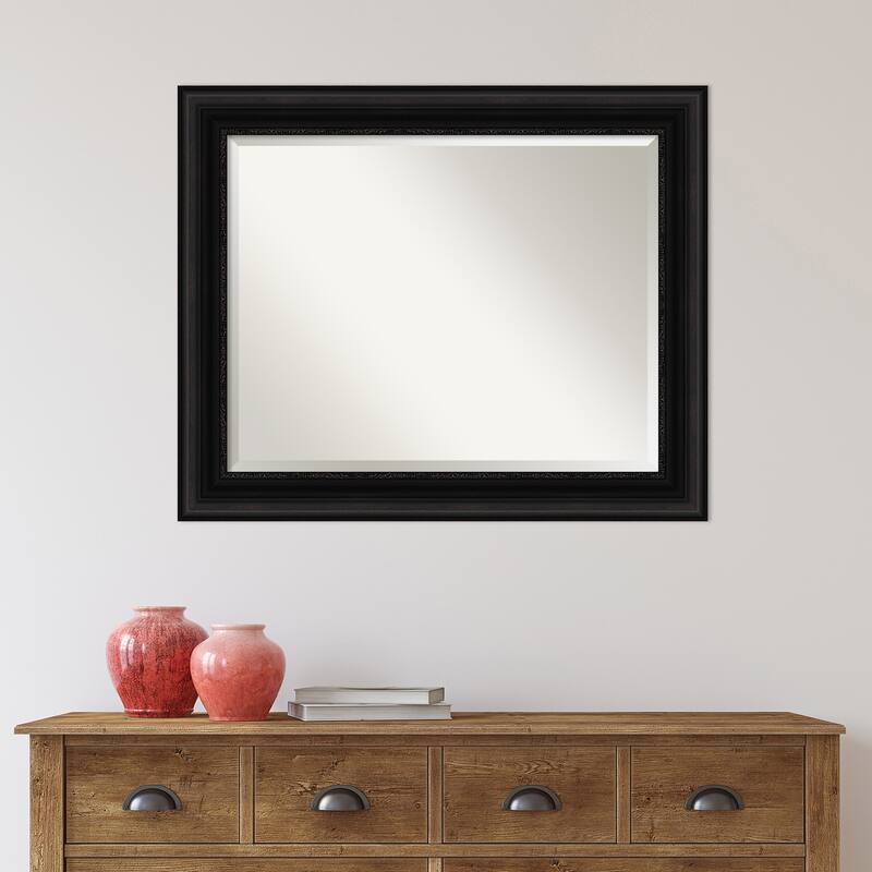 Beveled Wall Mirror - Parlor Black Frame