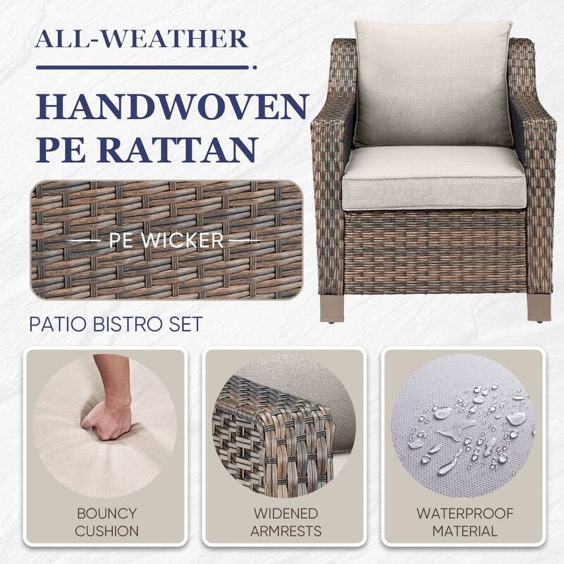 Gymojoy 2 Pack Wicker Chairs Patio Dining Chairs