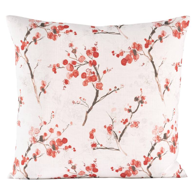 Siscovers Coral Blossom Floral Print Throw Pillow - 16 x 16 - Coral Blossom