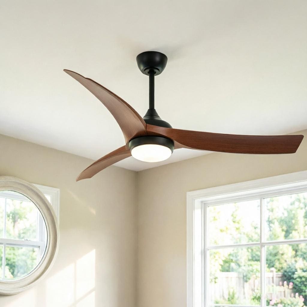 52 inches Indoor/Outdoor Ceiling Fan with Light Kit and Remote Control,DC Motor,3 CCT LED Dimmable for Bedroom Living Room Patio