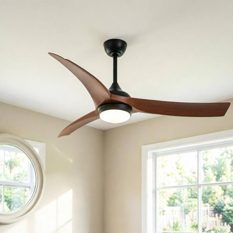 52 inches Indoor/Outdoor Ceiling Fan with Light Kit and Remote Control,DC Motor,3 CCT LED Dimmable for Bedroom Living Room Patio