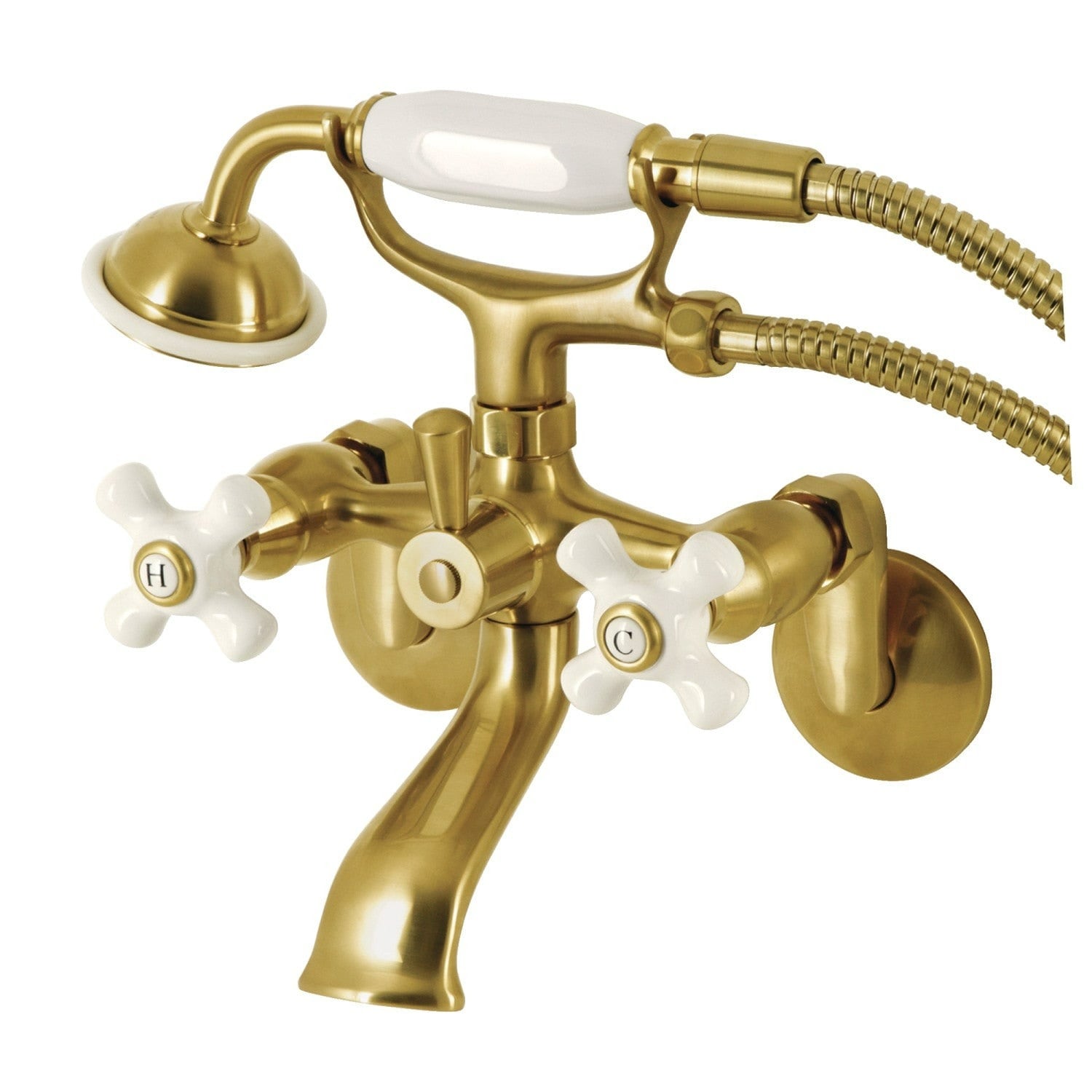 Kingston Brass KS266PXSB Kingston Wall Mounted Tub Filler – Includes