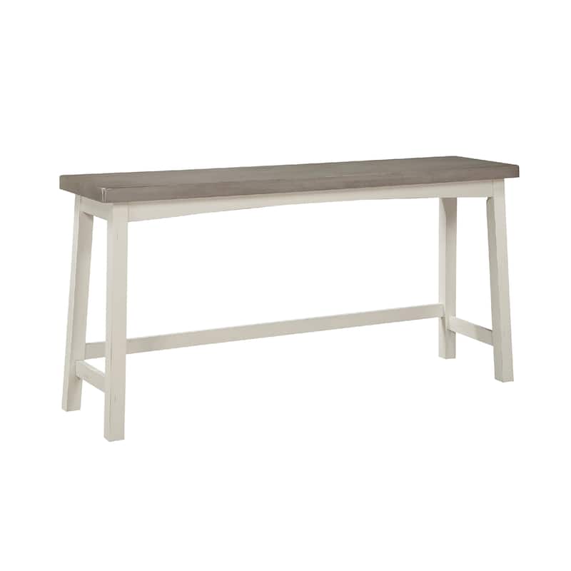 Casy 4pc Counter Height Table Set, 3 Contour Stools, White Brown Wood