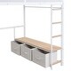 preview thumbnail 15 of 28, LED Design Full Size Metal Loft Bed with Desk,Open Wardrobe and 3 Linen Storage Drawers