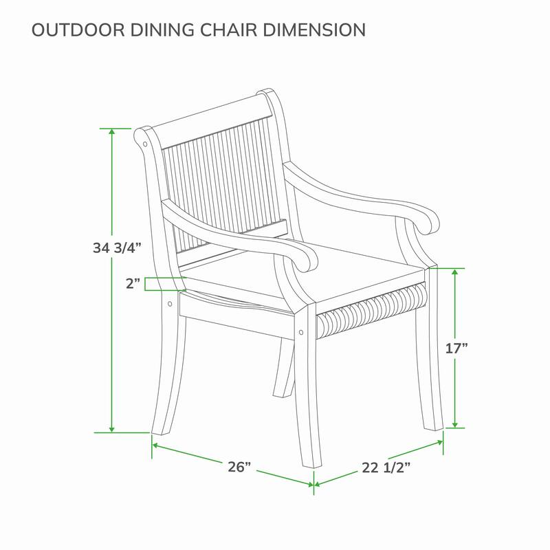 Cambridge Casual Chara 5-piece Teak Outdoor Dining Set with Rectangular Dining Table