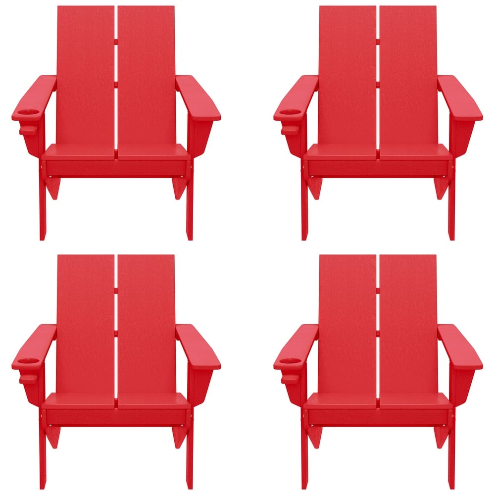 Coastin Modern Poly Adirondack Chair (Set of 4), Black