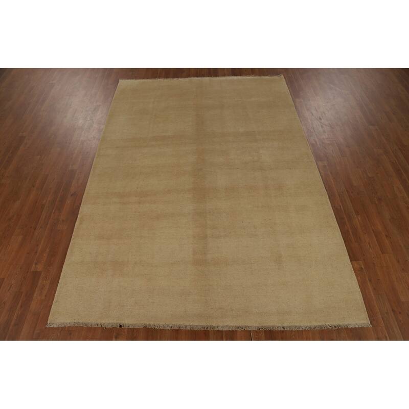 Solid Modern Gabbeh Oriental Area Rug Handmade Wool Carpet - 6'8" x 9'5"